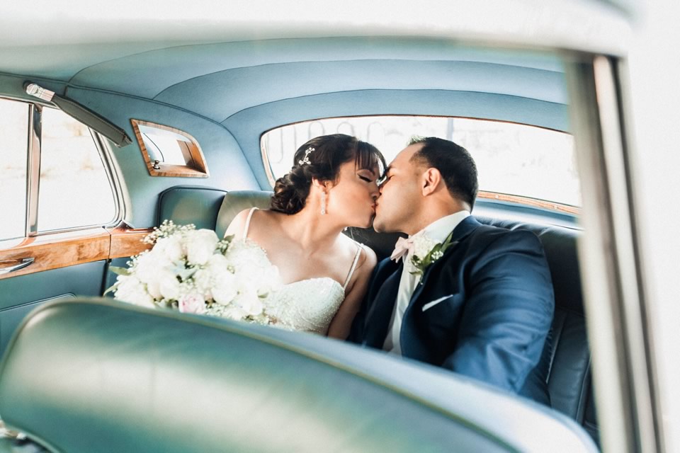 Romantic Moment in 57 Rolls-Royce Silver Cloud by VIP Transportation