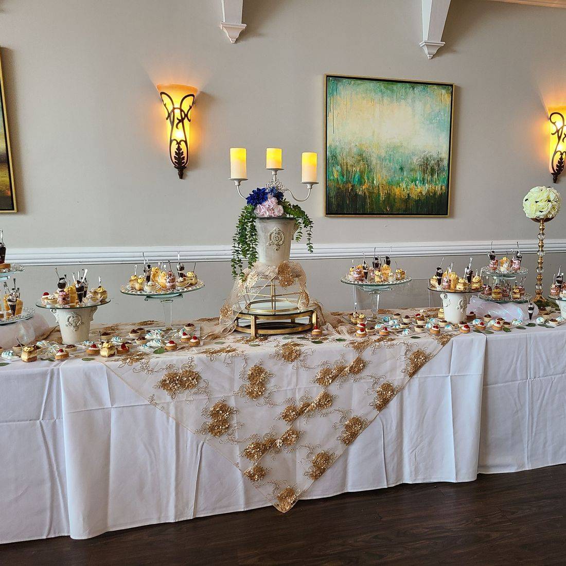 Assorted Mini Desserts on a White Table