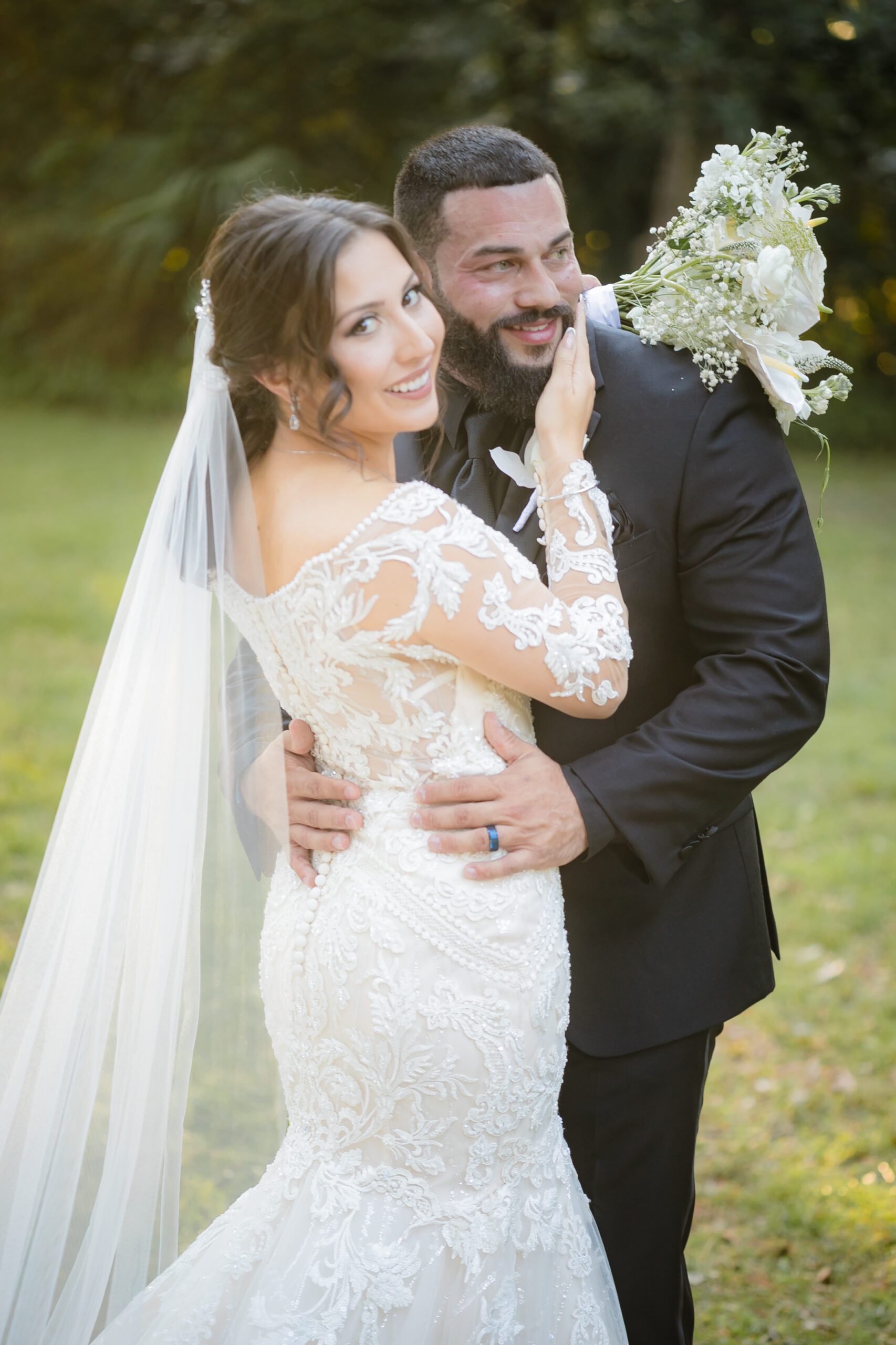 Happy Bride And Groom Posing For Wedding Pictures At All Inclusive Weddings Orlando