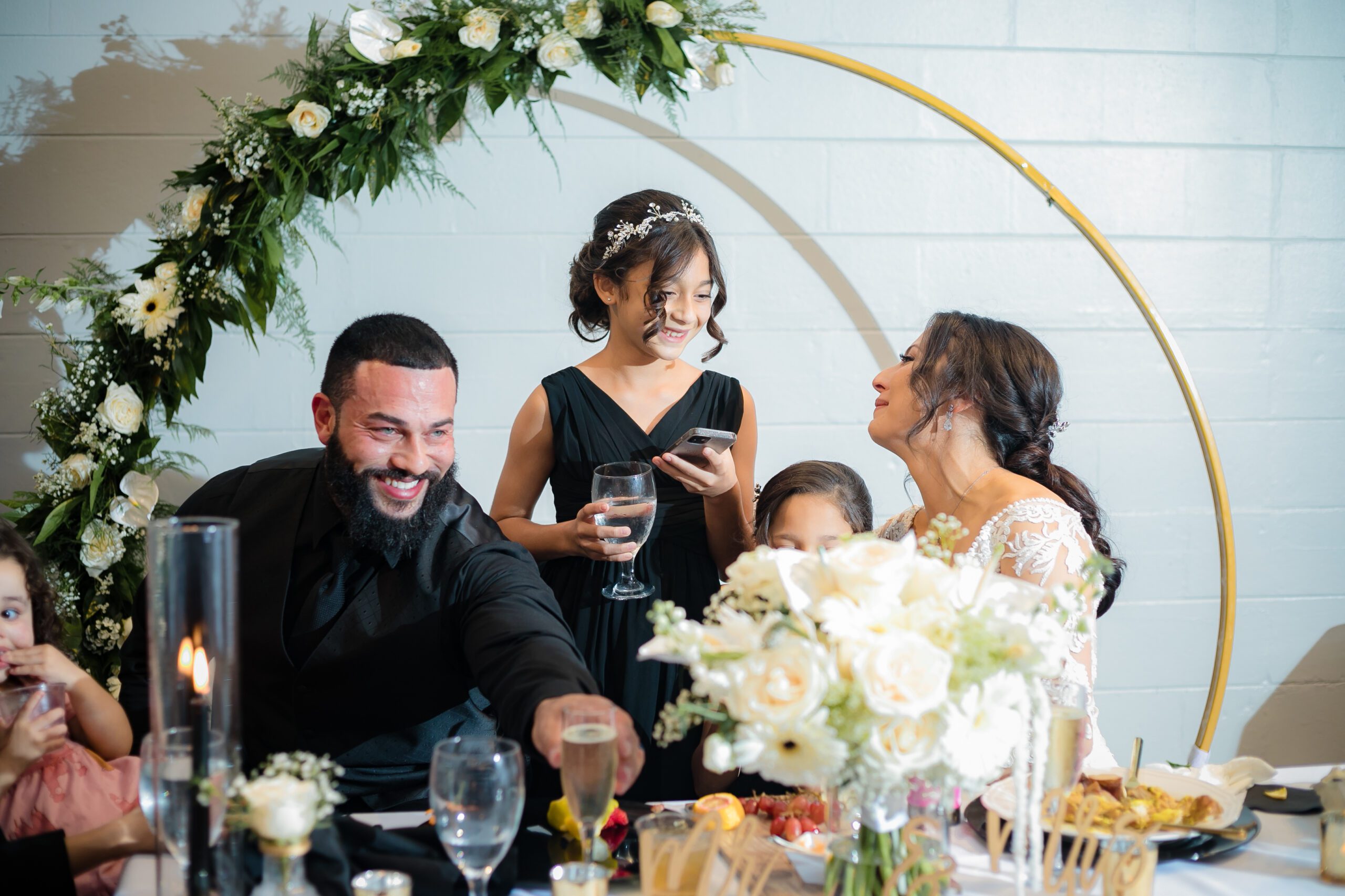 Family Happy During Wedding Dinner At All Inclusive Weddings Orlando